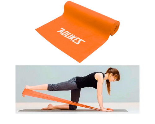 Эластичная лента AOLIKES LD-3605 200см для йоги и пилатеса фитнеса и силовых тренировок Orange