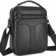 Чоловіча шкіряна сумка-месенджер 21х25х6, барсетка через плече Tiding Bag A25-3278A Чорна