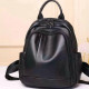 Шкіряний жіночий міський рюкзак на блискавці 23х29х13, сумка наплічна для прогулянок, чорна