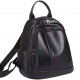 Шкіряний жіночий міський рюкзак на блискавці 23х29х13, сумка наплічна для прогулянок, чорна