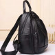 Шкіряний жіночий міський рюкзак на блискавці 23х29х13, сумка наплічна для прогулянок, чорна