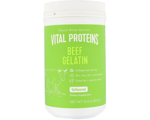 Желатин яловичий, Beef Gelatin, Vital Proteins, без смаку, порошок, 465 г