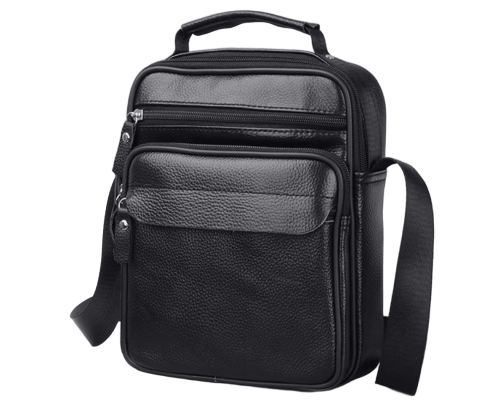 Чоловіча шкіряна барсетка через плече 22х26х9, месенджер з ручкою Bexhill Bx-66503 чорний