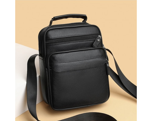 Чоловіча шкіряна барсетка через плече 22х26х9, месенджер з ручкою Bexhill Bx-66503 чорний