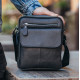 Шкіряна чоловіча сумка 17х21х5, барсетка через плече Tiding Bag 4134A чорна