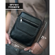 Шкіряна чоловіча сумка 17х21х5, барсетка через плече Tiding Bag 4134A чорна