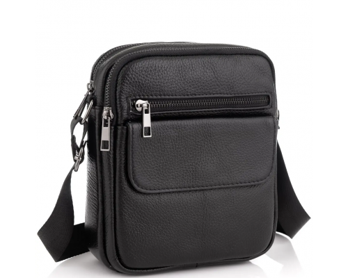 Сумка чоловіча через плече 17х21х5, барсетка для навчання, месенджер для телефону Tiding Bag IT-73302 чорна