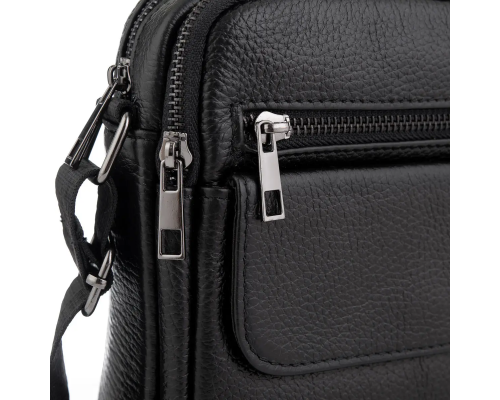 Сумка чоловіча через плече 17х21х5, барсетка для навчання, месенджер для телефону Tiding Bag IT-73302 чорна