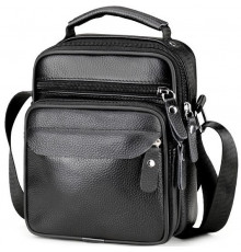 Чоловіча шкіряна барсетка через плече 17х21х9, месенджер з ручкою Bexhill Bx-54551 чорная