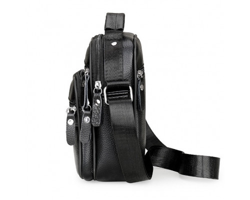 Чоловіча шкіряна барсетка через плече 17х21х9, месенджер з ручкою Bexhill Bx-54551 чорная