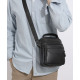 Чоловіча шкіряна барсетка через плече 17х21х9, месенджер з ручкою Bexhill Bx-54551 чорная