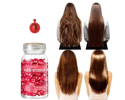 Витаминные капсулы для волос Sevich Hair Vitamin с марокканским маслом и маслом жожоба для восстановления повреждённых волос красные 30шт