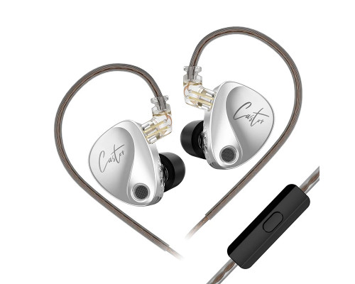 Навушники KZ Castor з мікрофоном silver