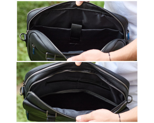 Чоловіча ділова сумка зі шкіри 39х29х10, класичний портфель для ноутбука та офісу, сумочка для студента, чорний