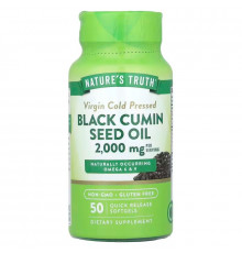 Олія насіння чорного кмину, Black Cumin Seed Oil, Nature's Truth, зі швидким вивільненням, 2000 мг, 50 капсул