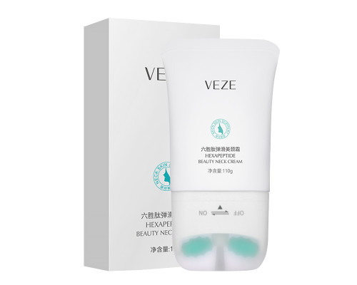 Крем для шеи VEZE Hexapeptide Beauty Neck Cream 110 г укрепляющий с массажной роликовой насадкой