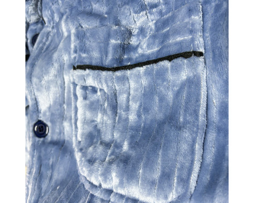 Комплект мужской пижамы CK-215 Light Blue рубашка с длинным рукавом и штанами теплая 3XL