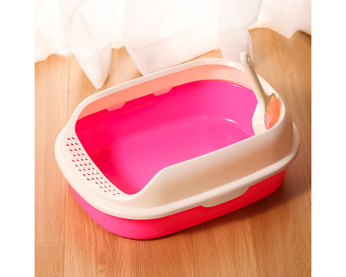 Туалет для кошек с лопаткой Taotaopets 226611 40*29*13,5 см Pink