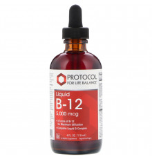 Вітамін В-12, Liquid B-12, Protocol for Life Balance, 5000 мкг, 118 мл