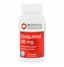Убіхінол, Ubiquinol, Protocol for Life Balance, 100 мг, 60 гелевих капсул