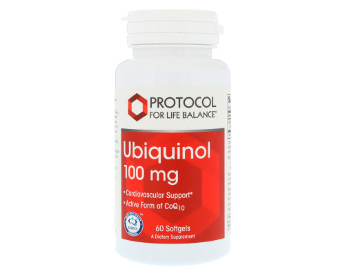 Убіхінол, Ubiquinol, Protocol for Life Balance, 100 мг, 60 гелевих капсул