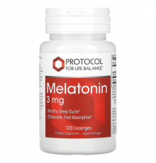 Мелатонін, Melatonin, Protocol for Life Balance, 3 мг, 120 льодяників