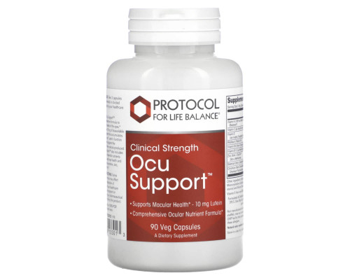 Підтримка здоров'я очей, Ocu Support, Protocol for Life Balance, клінічна сила, 90 рослинних капсул