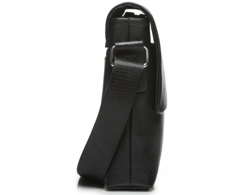 Чоловіча шкіряна сумка-месенджер, барсетка на одне плече 22x26x6 Tiding Bag 75-5271 чорна