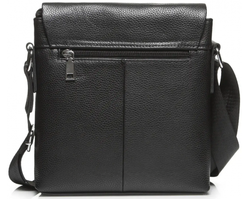 Чоловіча шкіряна сумка-месенджер, барсетка на одне плече 22x26x6 Tiding Bag 75-5271 чорна