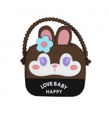 Детская сумка AG-028 Кролик через плечо на одно отделения с ремешком силиконовая Brown