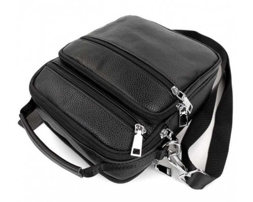 Чоловіча чорна шкіряна сумка-барсетка 22х24х8, месенджер Bexhill A25-228C чорний