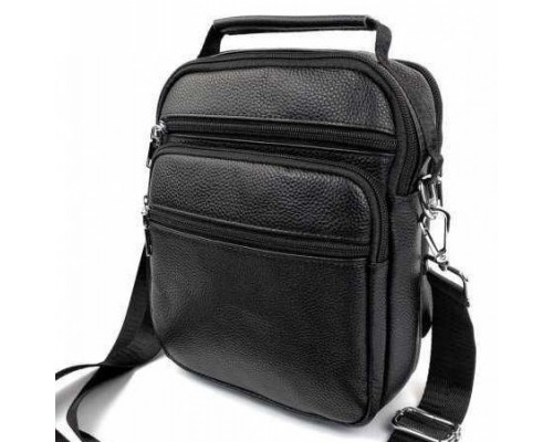 Чоловіча чорна шкіряна сумка-барсетка 22х24х8, месенджер Bexhill A25-228C чорний