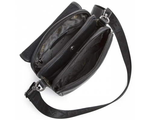 Чоловіча сумка шкіряна планшет 21х24х6, барсетка на одне плече Tiding Bag M1254A чорна