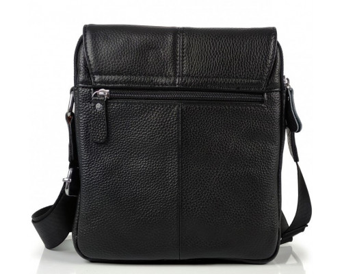 Чоловіча сумка шкіряна планшет 21х24х6, барсетка на одне плече Tiding Bag M1254A чорна