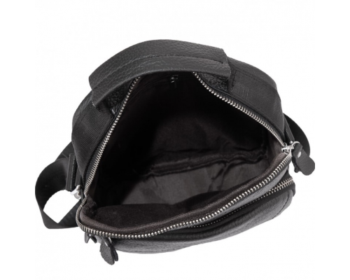 Чоловіча чорна сумка-барсетка 18x22x8, месенджер з натуральної шкіри Tiding Bag M2237A чорний