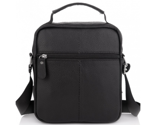 Чоловіча чорна сумка-барсетка 18x22x8, месенджер з натуральної шкіри Tiding Bag M2237A чорний