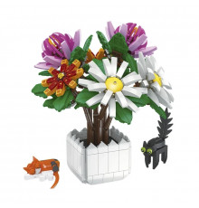 3D конструктор набор строительных блоков JIE-STAR 9036 Chrysanthemum potted plants 900 деталей пластиковый