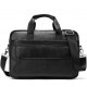 Шкіряна чоловіча сумка для ноутбука і документів чорна 39х28х8, портфель для офісного працівника, чорний
