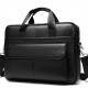 Шкіряна чоловіча сумка для ноутбука і документів чорна 39х28х8, портфель для офісного працівника, чорний