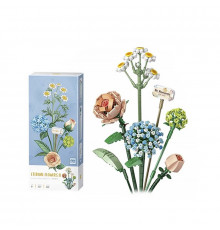 3D конструктор набор строительных блоков LOZ 1671 ромашка роза лист гортензии 680 деталей пластиковый