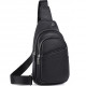 Сумка слінг чоловіча через плече 17х32х8, бананка з натуральної шкіри TIDING BAG A25F-515-1A чорна