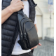 Сумка слінг чоловіча через плече 17х32х8, бананка з натуральної шкіри TIDING BAG A25F-515-1A чорна