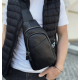 Сумка слінг чоловіча через плече 17х32х8, бананка з натуральної шкіри TIDING BAG A25F-515-1A чорна