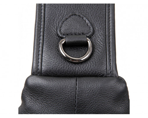 Шкіряний чорний чоловічий слінг 18х32х7, сумка рюкзак на одне плече TIDING BAG A25F-617-1A чорна