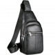 Чоловічий нагрудний шкіряний слінг 18х32х7, сумка-рюкзак через плече TIDING BAG-MK 83423 чорна