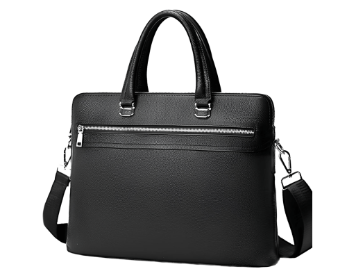 Шкіряна чоловіча ділова сумка 38x29x8, папка портфель для роботи Tiding Bag 30987 чорна