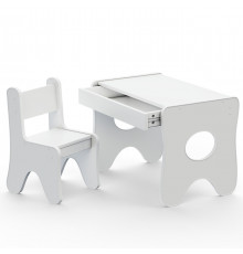 Столик та стільчик для дитини 70×45×51, дитячий гральний стіл та стілець, білий