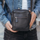 Чоловіча барсетка 18х21х7, сумка шкіряна планшетка через плече Tiding Bag SK N5386 чорна