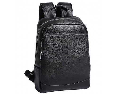 Рюкзак чоловічий шкіряний 28х40х14, міська сумка наплічна для ноутбука та документів, чорний