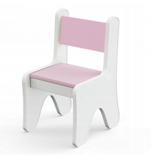 Стільчик для дитячої кімнати 55×37×33 дитячий зручний стілець для ігор, білий з рожевим